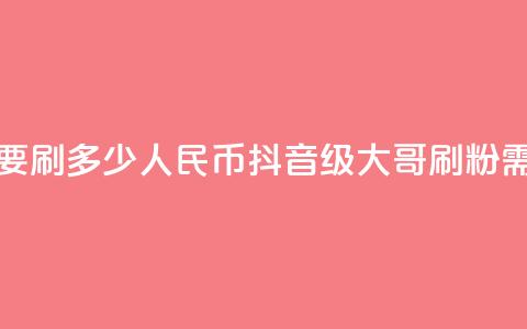 抖音75级大哥需要刷多少人民币(抖音75级大哥刷粉需花多少人民币?) 第1张 抖音75级大哥需要刷多少人民币(抖音75级大哥刷粉需花多少人民币?) 第1张