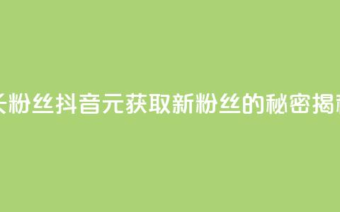 抖音1元长1000粉丝 - 抖音1元获取1000新粉丝的秘密揭秘! 第1张 抖音1元长1000粉丝 - 抖音1元获取1000新粉丝的秘密揭秘! 第1张