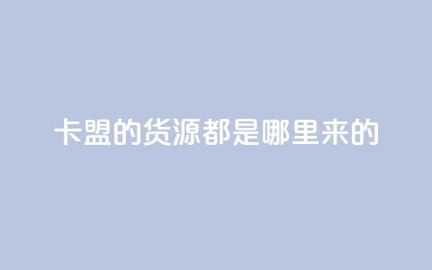 卡盟的货源都是哪里来的 - 卡盟货源获取渠道揭秘! 第1张 卡盟的货源都是哪里来的 - 卡盟货源获取渠道揭秘! 第1张
