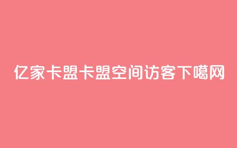 亿家卡盟 - 卡盟qq空间访客 第1张 亿家卡盟 - 卡盟qq空间访客 第1张