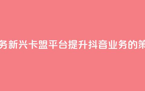 卡盟平台抖音业务 - 新兴卡盟平台提升抖音业务的策略与展望~ 第1张 卡盟平台抖音业务 - 新兴卡盟平台提升抖音业务的策略与展望~ 第1张