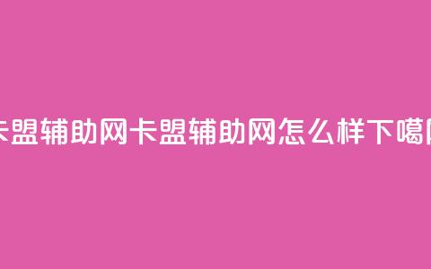 卡盟辅助网(卡盟辅助网怎么样) 第1张 卡盟辅助网(卡盟辅助网怎么样) 第1张