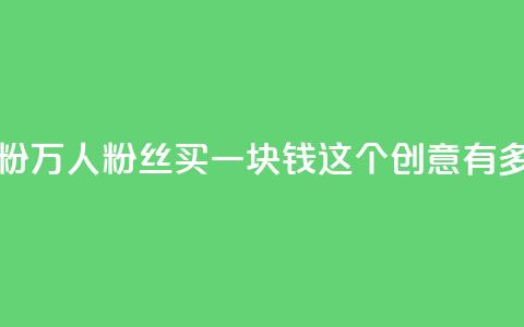 1块1万粉(1万人粉丝买一块钱,这个创意有多疯狂?) 第1张 1块1万粉(1万人粉丝买一块钱,这个创意有多疯狂?) 第1张