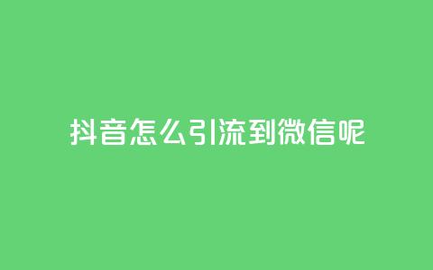 抖音怎么引流到微信呢 - 如何通过抖音实现引流到微信的有效方法! 第1张 抖音怎么引流到微信呢 - 如何通过抖音实现引流到微信的有效方法! 第1张
