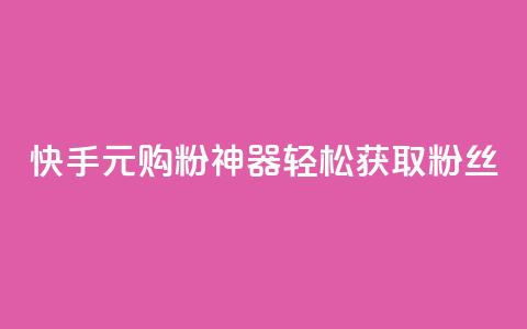 快手10元购粉神器,轻松获取1000粉丝 第1张 快手10元购粉神器,轻松获取1000粉丝 第1张