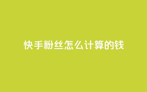 快手粉丝怎么计算的钱 - 快手粉丝数量如何影响收入分析~ 第1张 快手粉丝怎么计算的钱 - 快手粉丝数量如何影响收入分析~ 第1张