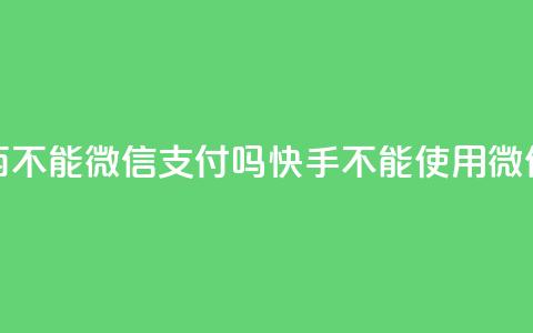 快手买东西不能微信支付吗(快手不能使用微信支付购物) 第1张 快手买东西不能微信支付吗(快手不能使用微信支付购物) 第1张