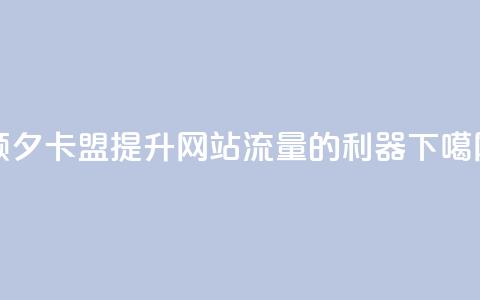 颜夕卡盟——提升网站流量的利器 第1张 颜夕卡盟——提升网站流量的利器 第1张