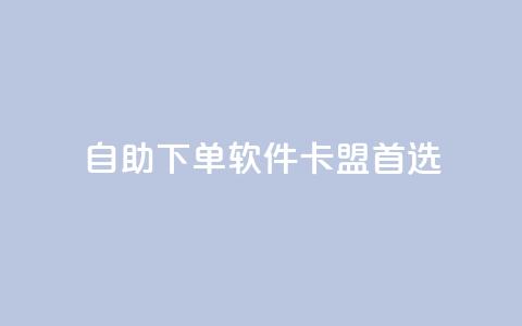 自助下单软件——卡盟首选 第1张 自助下单软件——卡盟首选 第1张