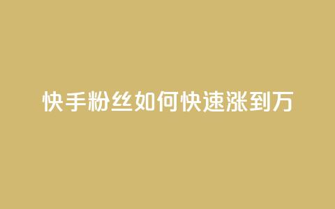 快手粉丝如何快速涨到1万 - 快速增加快手粉丝数至1万的方法! 第1张 快手粉丝如何快速涨到1万 - 快速增加快手粉丝数至1万的方法! 第1张