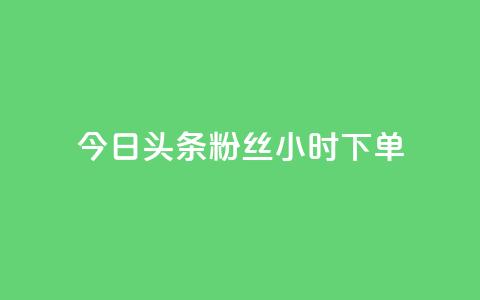 今日头条粉丝24小时下单 - 今日头条24小时粉丝快速下单攻略。 第1张