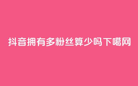 抖音拥有100多粉丝算少吗 第1张 抖音拥有100多粉丝算少吗 第1张
