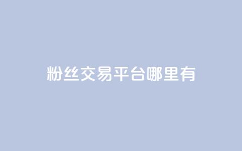 粉丝交易平台哪里有 - 哪里可以找到粉丝交易平台! 第1张 粉丝交易平台哪里有 - 哪里可以找到粉丝交易平台! 第1张