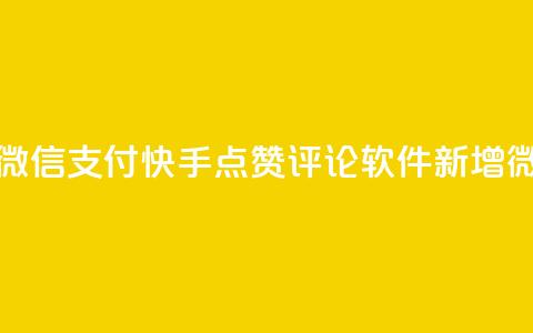 快手点赞评论软件微信支付 - 快手点赞评论软件新增微信支付功能~ 第1张 快手点赞评论软件微信支付 - 快手点赞评论软件新增微信支付功能~ 第1张