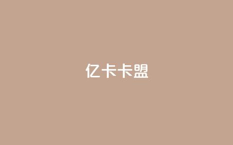 亿卡卡盟 - 亿卡卡盟优秀加盟平台。 第1张 亿卡卡盟 - 亿卡卡盟优秀加盟平台。 第1张