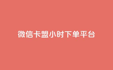 微信卡盟24小时下单平台 - 24小时便捷下单的微信卡盟平台揭秘! 第1张 微信卡盟24小时下单平台 - 24小时便捷下单的微信卡盟平台揭秘! 第1张