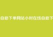 24小时全自助下单网站(24小时在线自助下单平台)