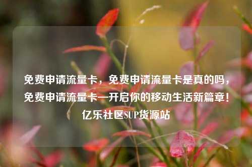 免费申请流量卡	，免费申请流量卡是真的吗，免费申请流量卡—开启你的移动生活新篇章！亿乐社区SUP货源站  第1张