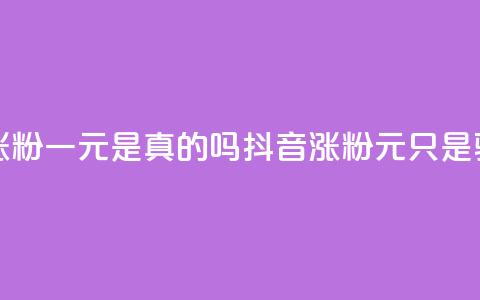 抖音涨粉一元是真的吗(抖音涨粉1元只是骗局吗) 第1张 抖音涨粉一元是真的吗(抖音涨粉1元只是骗局吗) 第1张