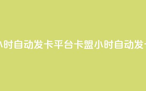 cf卡盟24小时自动发卡平台(CF卡盟24小时自动发卡服务)  第1张