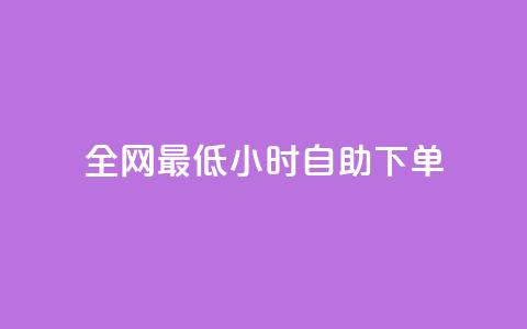 全网最低24小时自助下单 - 优质服务！24小时内快速自助下单全网最低价！~  第1张