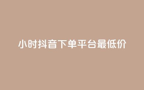 24小时抖音下单平台最低价 - 抖音24小时最低价下单平台，尽享超值优惠!  第1张