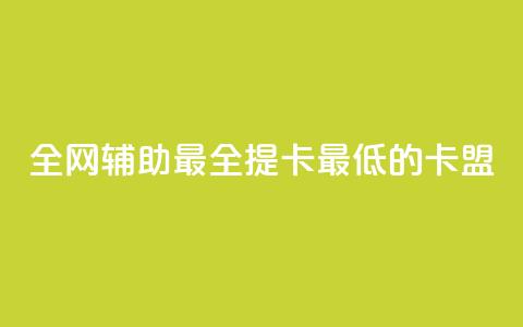 全网辅助最全提卡最低的卡盟 - 全网最全提卡平台，最低价格卡盟推荐~  第1张