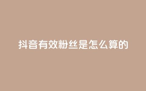 抖音有效粉丝是怎么算的 - 抖音如何计算有效粉丝数量?解析方法详解!~ 第1张 抖音有效粉丝是怎么算的 - 抖音如何计算有效粉丝数量?解析方法详解!~ 第1张