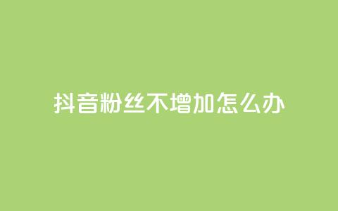 抖音粉丝不增加怎么办 - 如何提升抖音粉丝增长效率！  第1张