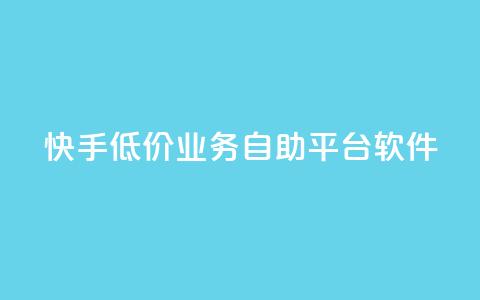 快手低价业务自助平台软件 - 快手推出低价自助平台软件助力业务发展! 第1张 快手低价业务自助平台软件 - 快手推出低价自助平台软件助力业务发展! 第1张