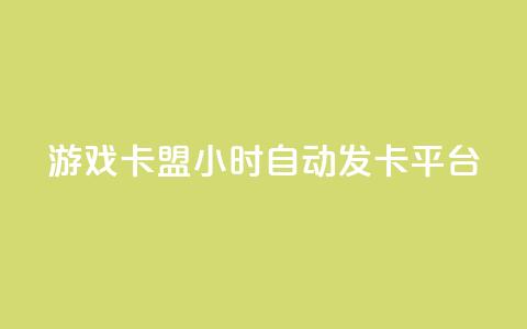游戏卡盟24小时自动发卡平台 - 24小时自动发卡，游戏卡盟平台全新升级！  第1张