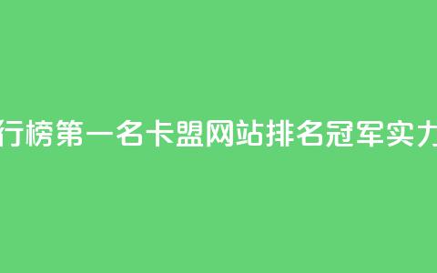 卡盟网站排行榜第一名 - 卡盟网站排名冠军，实力惊人~  第1张