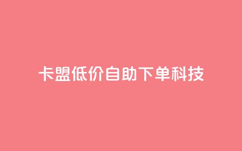 卡盟低价自助下单科技 - 低价自助服务助力卡盟轻松下单! 第1张 卡盟低价自助下单科技 - 低价自助服务助力卡盟轻松下单! 第1张