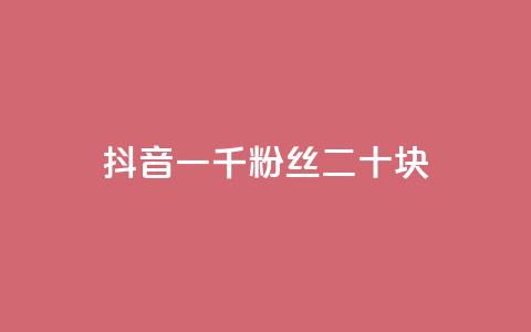 抖音一千粉丝二十块 - 如何在抖音快速获得1,000粉丝，仅需20元？!  第1张