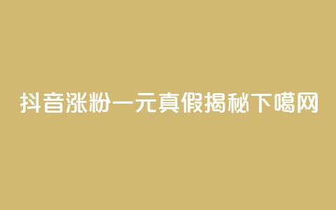 抖音涨粉一元真假揭秘 第1张 抖音涨粉一元真假揭秘 第1张