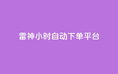 雷神24小时自动下单平台,抖音播点赞网站 - 拼多多业务助力平台 拼多多助手  第1张