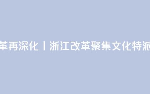 锚定现代化 改革再深化丨浙江改革聚集：文化特派员更新“进度条”  第1张