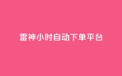 雷神24小时自动下单平台,qq空间访客量增加器 - 卡盟刷网课低价 qq业务卡盟网站最低价  第1张