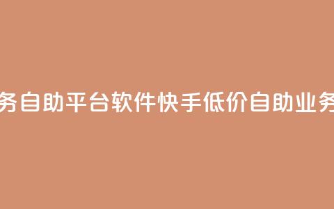 快手低价业务自助平台软件(快手低价自助业务平台) 第1张 快手低价业务自助平台软件(快手低价自助业务平台) 第1张
