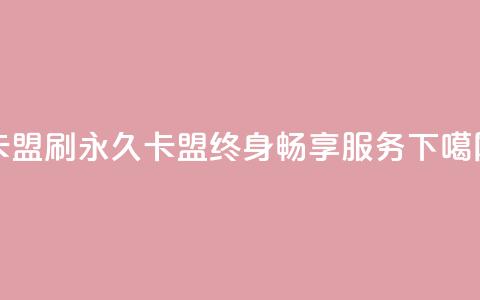 卡盟刷svip永久(卡盟SVIP终身畅享服务) 第1张 卡盟刷svip永久(卡盟SVIP终身畅享服务) 第1张