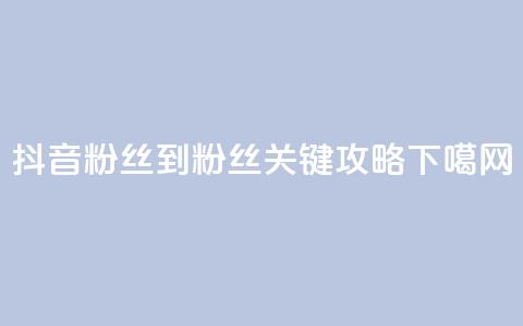 抖音100粉丝到900粉丝关键攻略 第1张 抖音100粉丝到900粉丝关键攻略 第1张
