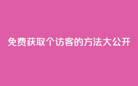 免费获取100个访客的方法大公开 第1张 免费获取100个访客的方法大公开 第1张