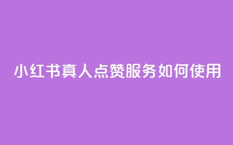 小红书真人点赞服务如何使用  第1张
