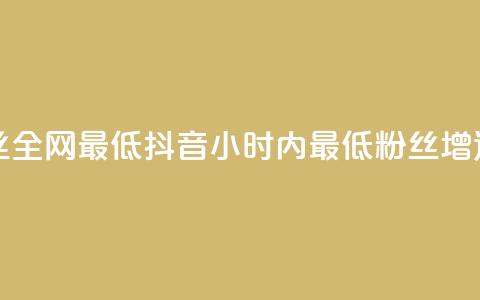 抖音24小时粉丝全网最低 - 抖音24小时内最低粉丝增速揭秘！  第1张