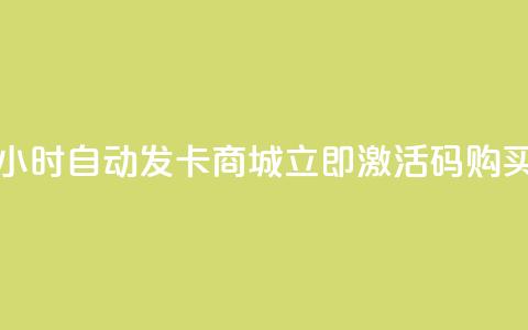 24小时自动发卡商城，立即激活码购买  第1张