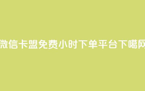 微信卡盟 - dy免费24小时下单平台  第1张