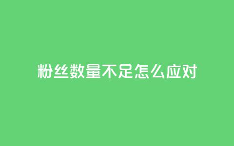 粉丝数量不足怎么应对  第1张