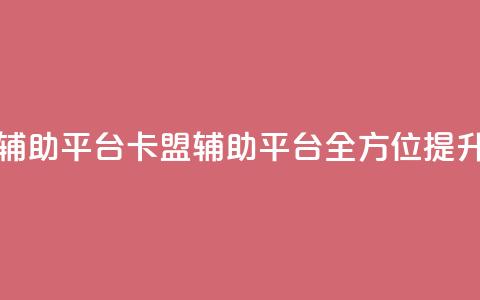 卡盟辅助平台(卡盟辅助平台：全方位提升SEO效果)  第1张