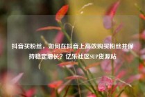 抖音买粉丝，如何在抖音上高效购买粉丝并保持稳定增长？亿乐社区SUP货源站