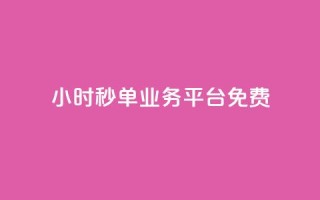 24小时秒单业务平台免费